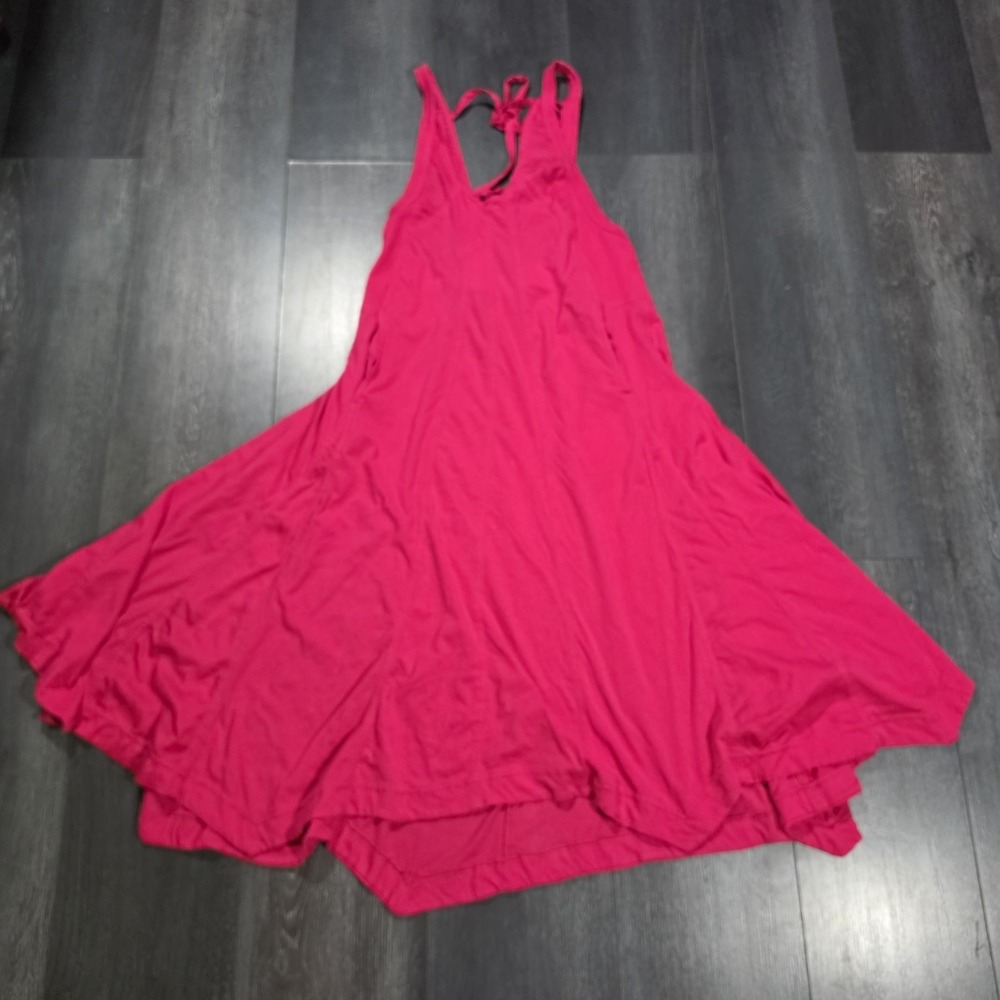 NWT Anthropologie Midi Dress Women S Pink Stretch Pockets Comfort Casual Boho